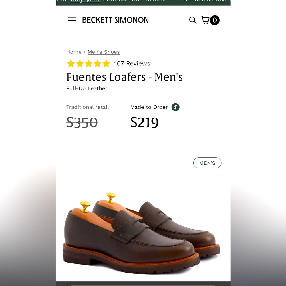 Beckett Simonon, mens size 10, brown loafers